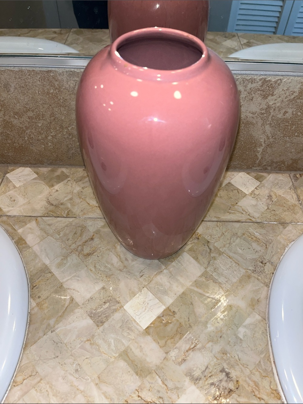 Glossy Pink Ceramic Decorative Vase - Home Accents